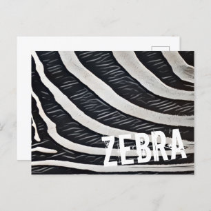 Zebra Fur Black and White Design for Animal Lover Holiday Postcard