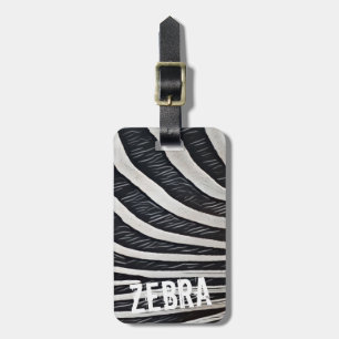 Zebra Fur Black and White Design for Animal Lover Luggage Tag