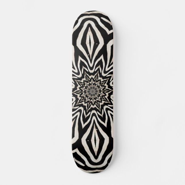 Zebra Fur Kaleidoscope Abstract Skateboard (Front)