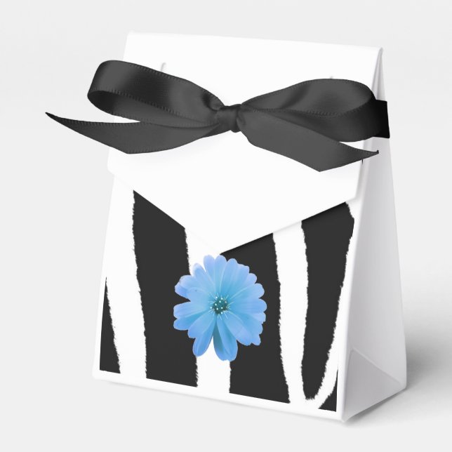 Zebra Fur Pattern with Flower Favour Box (Front Side)