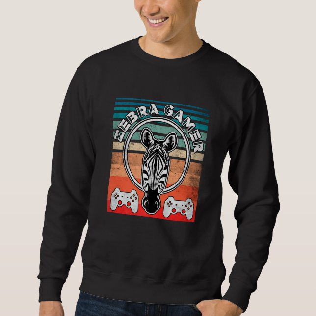 Zebra Gamer Can't Hear You I'm Gaming Zebra Gamer  Sweatshirt (Front)