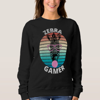 Zebra Gamer Graphic For Gamer Kids Men & Women  Sweatshirt