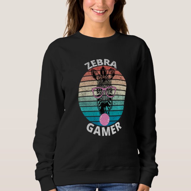 Zebra Gamer Graphic For Gamer Kids Men & Women Sweatshirt (Front)