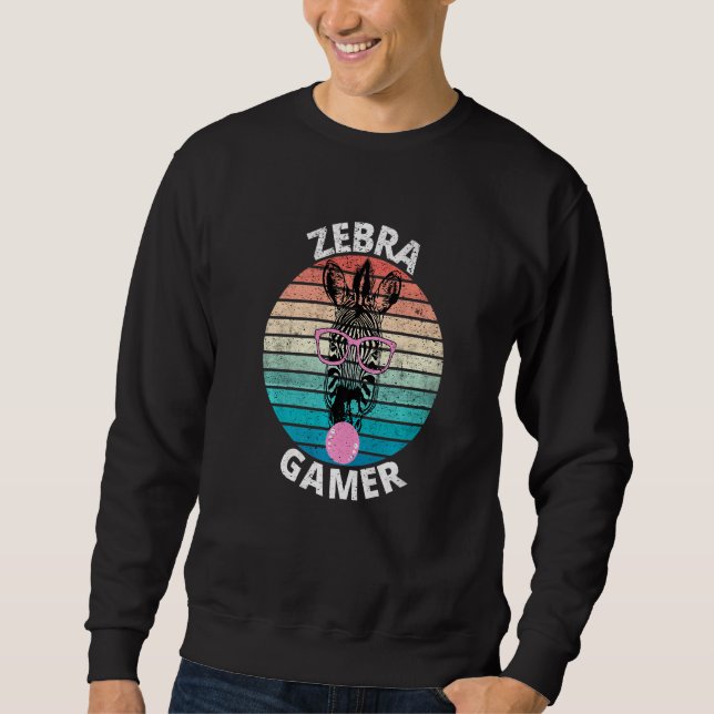 Zebra Gamer Graphic For Gamer Kids Men & Women Sweatshirt (Front)