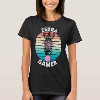 Zebra Gamer Graphic For Gamer Kids T-Shirt