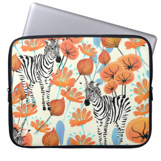 Zebra garden laptop sleeve