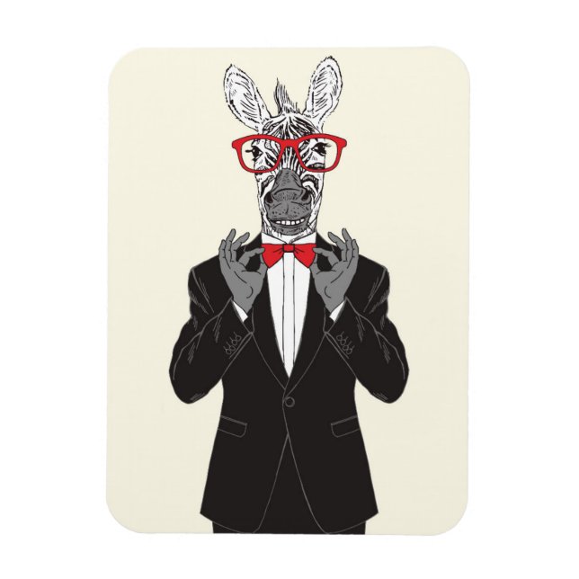 Zebra Gentleman Magnet (Vertical)