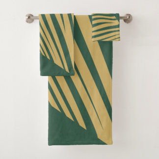 Zebra geometrical cyan & beige  bath towel set