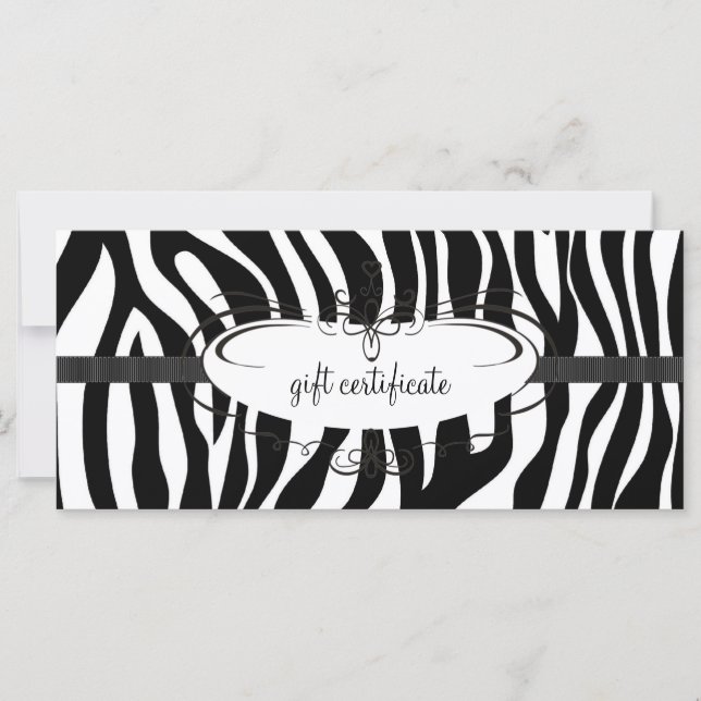 Zebra Gift Certificate : Rack Card (Front)