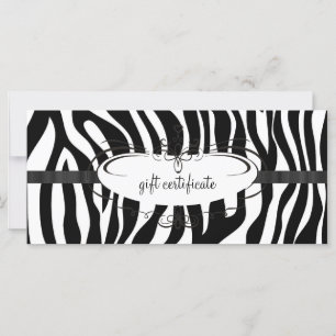 Zebra Gift Certificate : Rack Card
