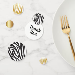 Zebra Gold & Black Stripes Pattern Trendy Design Confetti