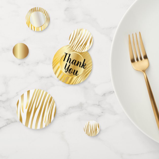 Zebra Gold Stripes Pattern Trendy Design Confetti (Group)