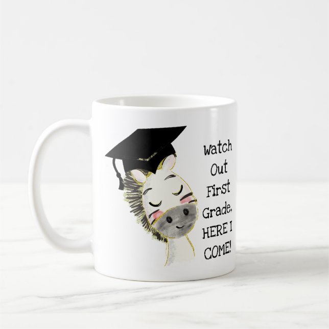 Zebra Graduate, Here I Come Classic Mug, 11 oz Coffee Mug (Left)