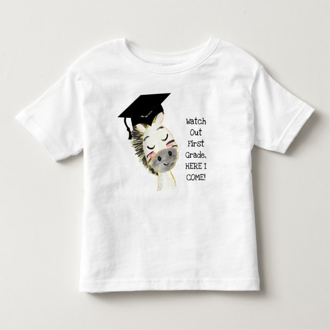 Zebra Graduate, Here I Come Jersey T-Shirt (Front)