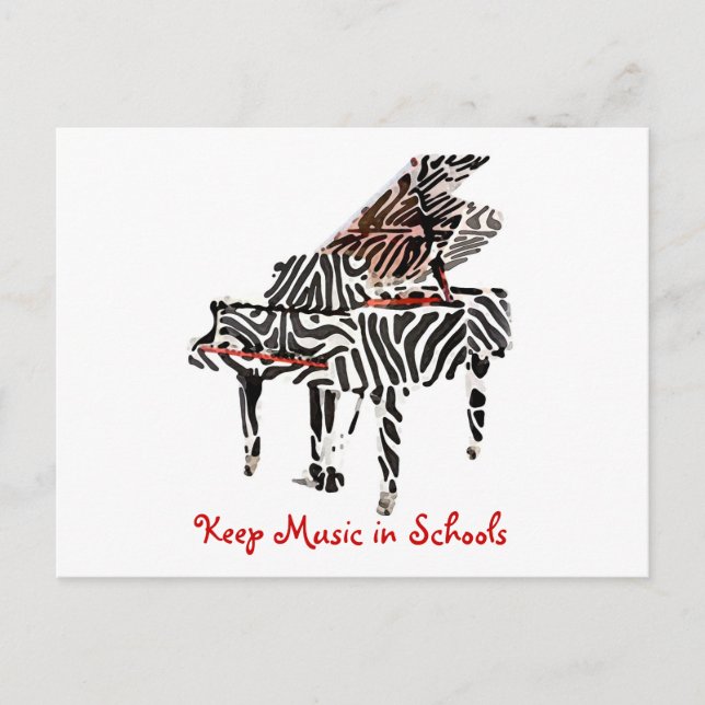 Zebra Grand Piano ~ Postcard / Invitaiton (Front)
