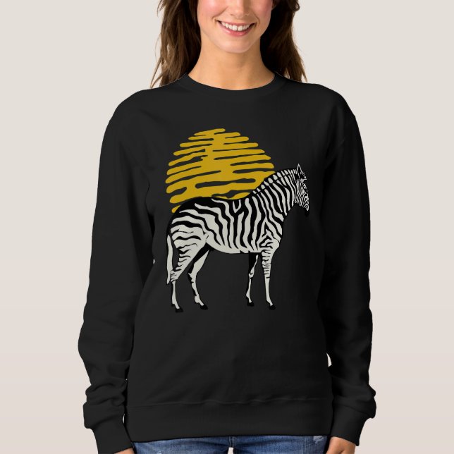 Zebra Graphic Cute Print Love Nature Zebras Wildli Sweatshirt (Front)