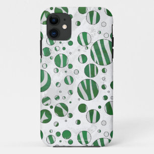 Zebra Green and White Polka Dot Case-Mate iPhone Case