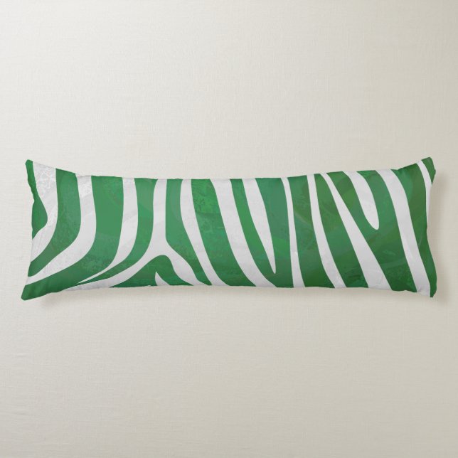 Zebra Green and White Print Body Cushion (Front)