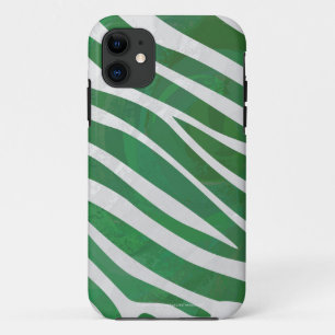 Zebra Green and White Print Case-Mate iPhone Case