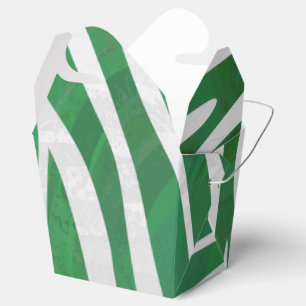 Zebra Green and White Print Favour Box