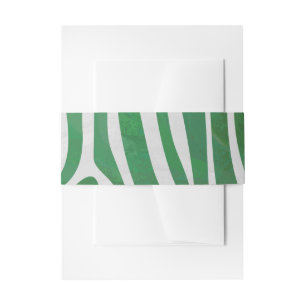 Zebra Green and White Print Invitation Belly Band