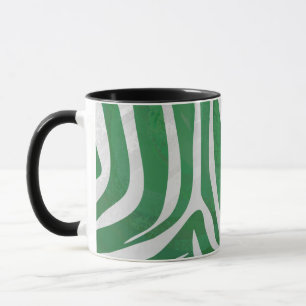 Zebra Green and White Print Mug