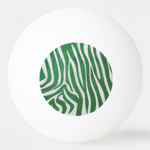 Zebra Green and White Print Ping Pong Ball