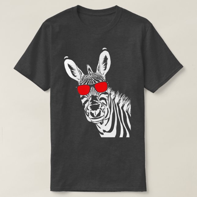 Zebra Head Animal Lover Black White Stripes Wildli T-Shirt (Design Front)