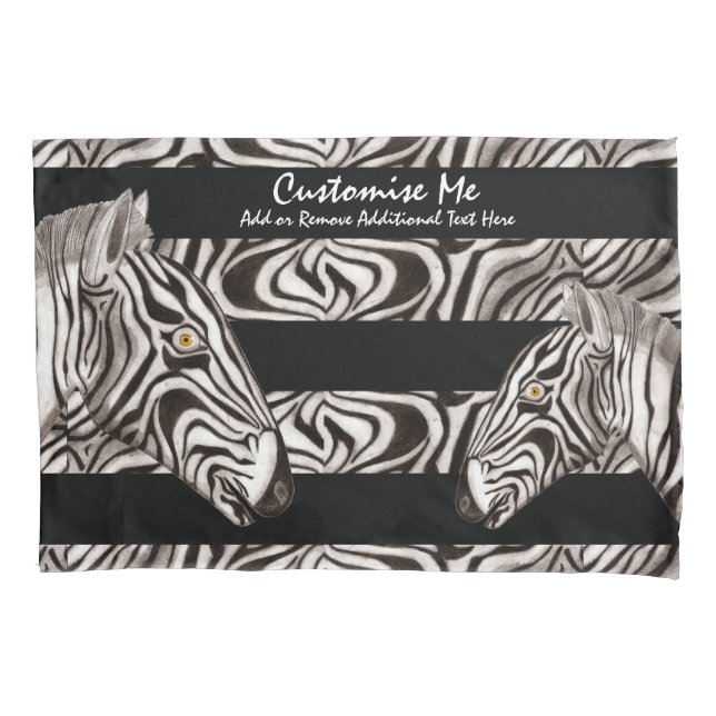 Zebra Head Pillowcase (Front)