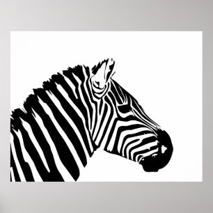 Zebra head poster