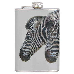 Zebra Heads Hip Flask