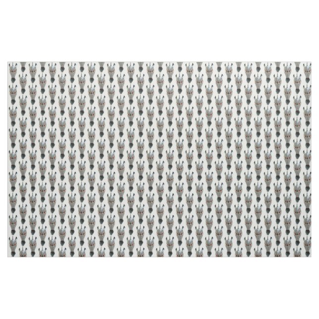 zebra heads on white fabric (Yard)