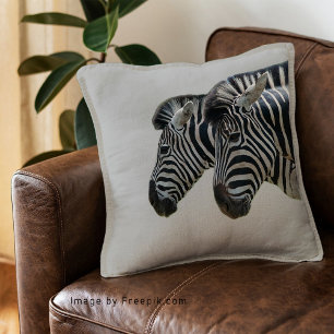 Zebra HeadsThrow Pillow