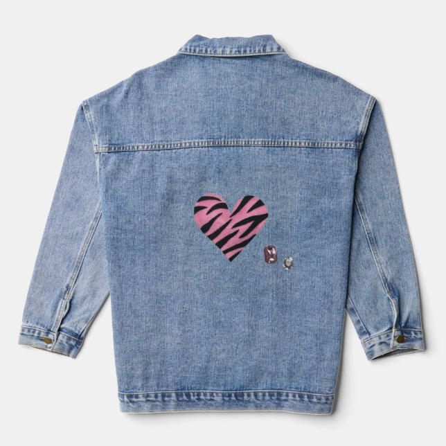 Zebra-heart Denim Jacket (Back)