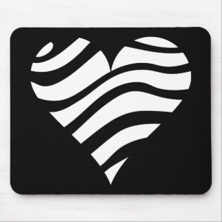 Zebra Heart Mouse Pad