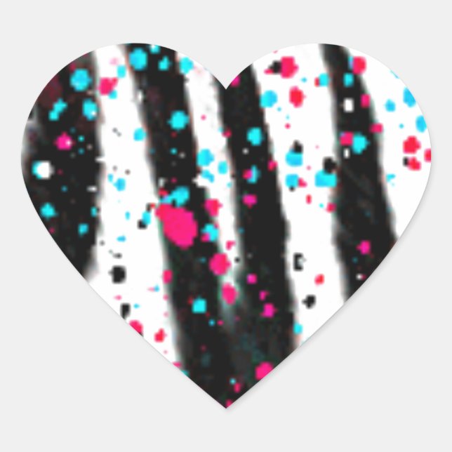 Zebra Heart Sticker (Front)