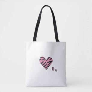 Zebra-heart Tote Bag