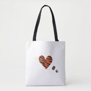Zebra-heart Tote Bag