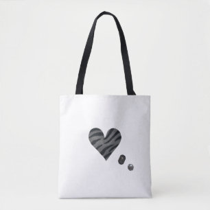 Zebra-heart Tote Bag