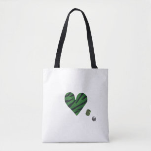 Zebra-heart Tote Bag