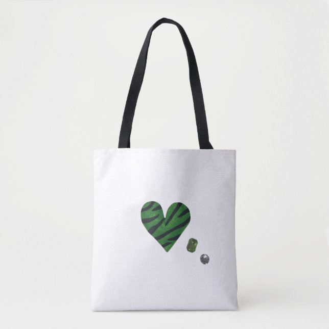 Zebra-heart Tote Bag (Front)