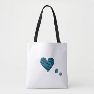 Zebra-heart Tote Bag