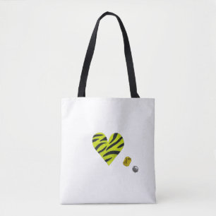 Zebra-heart Tote Bag