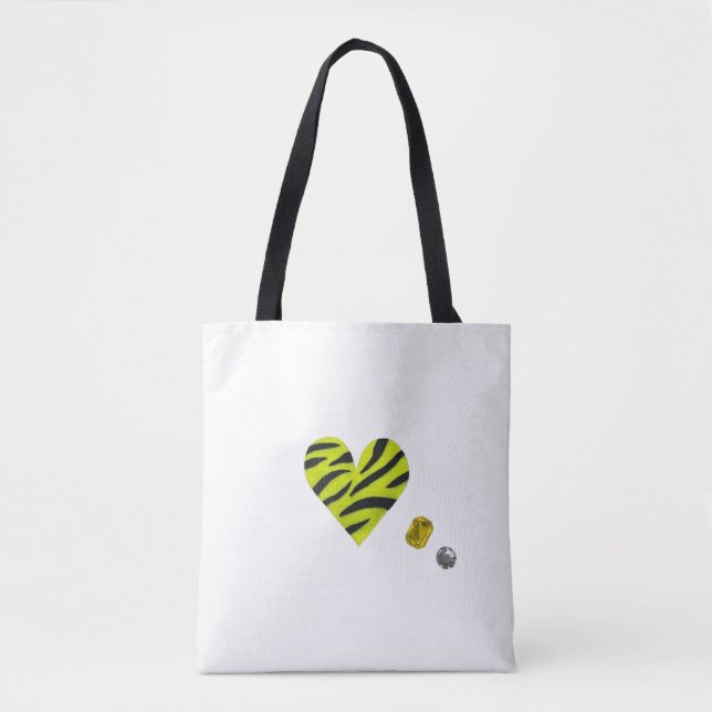 Zebra-heart Tote Bag (Front)