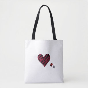 Zebra-heart Tote Bag