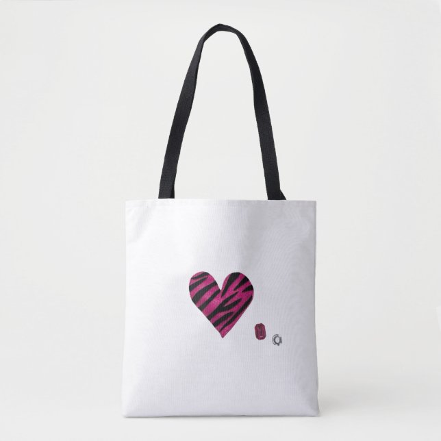 Zebra-heart Tote Bag (Front)