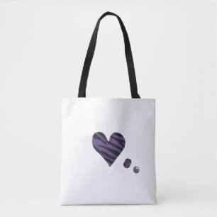 Zebra-heart Tote Bag