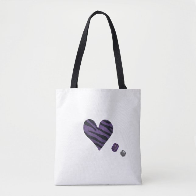 Zebra-heart Tote Bag (Front)