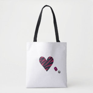 Zebra-heart Tote Bag