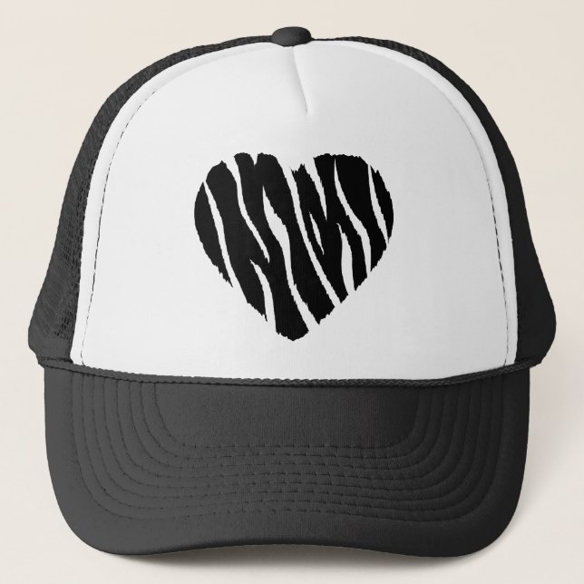 Zebra Heart Trucker Hat (Front)